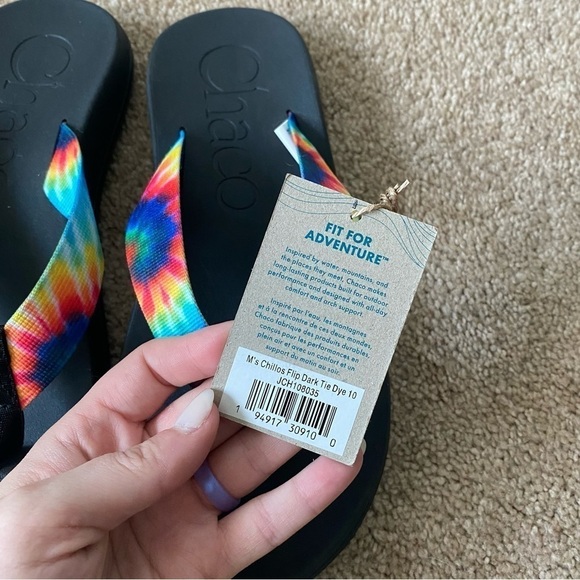 Chaco | Men's Chillos Flip Flop Sandals Tie Dye Size 10 NWT - Picture 4 of 4